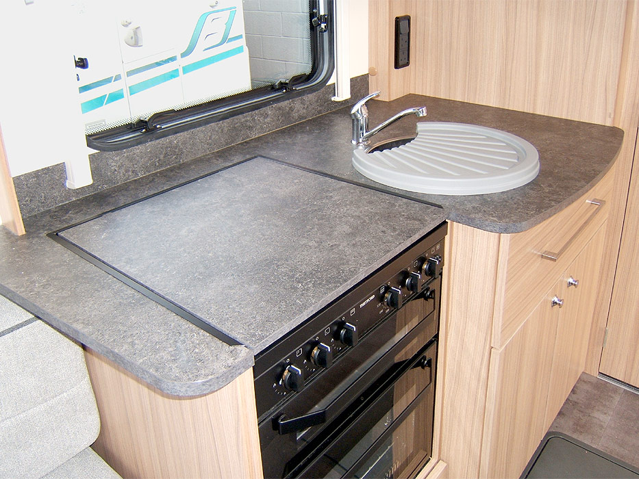Picture showing the worktop extension flap in the 'up' position.
